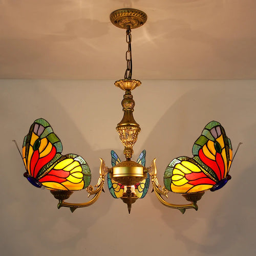 Lampe de luxe Style Tiffany en verre teinté