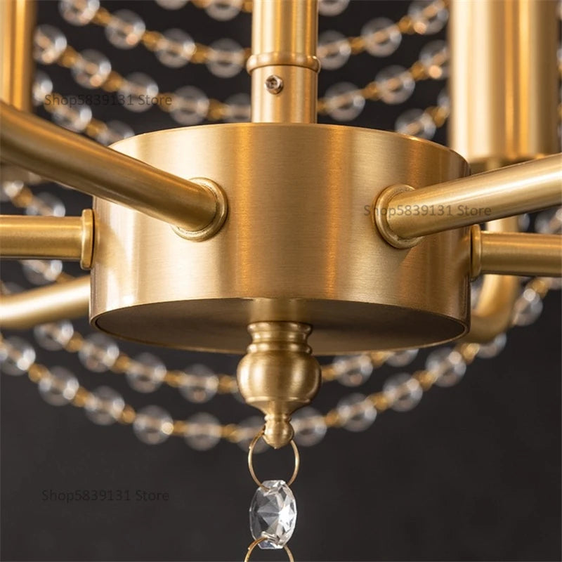 lustre en cristal et cuivre style nordique pour toute la maison - vue 5 sur 9