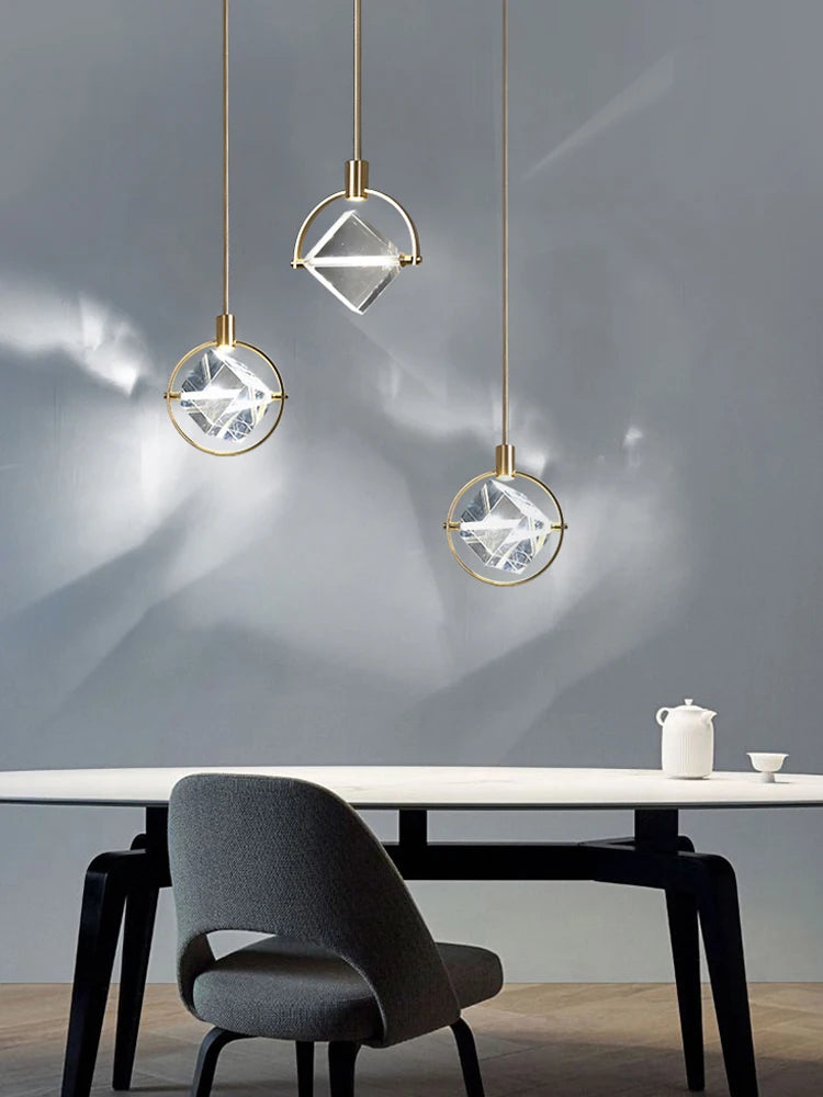lustre led postmoderne créatif nordique luxe cristal bar - vue 4 sur 8