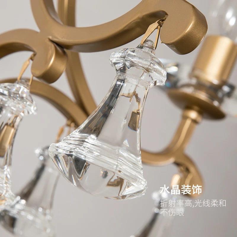 lustre en cristal doré éclairage moderne haut de gamme - vue 11 sur 10