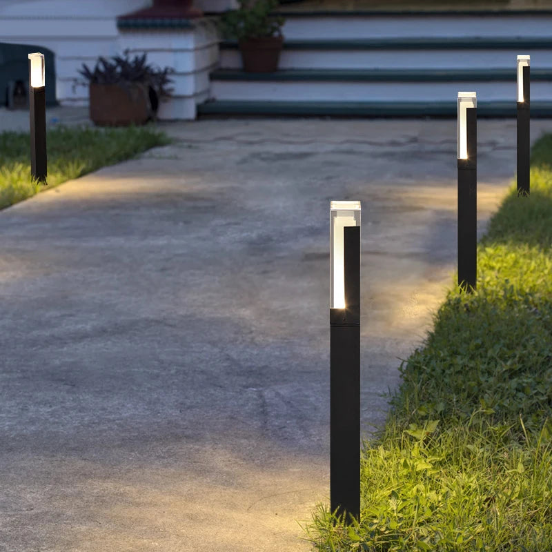 Lampe à gazon moderne lumière extérieure en aluminium étanche à l'eau porche jardin IP54 lampe à gazon extérieure maison cour décor paysage lumières - vue 4 sur 10