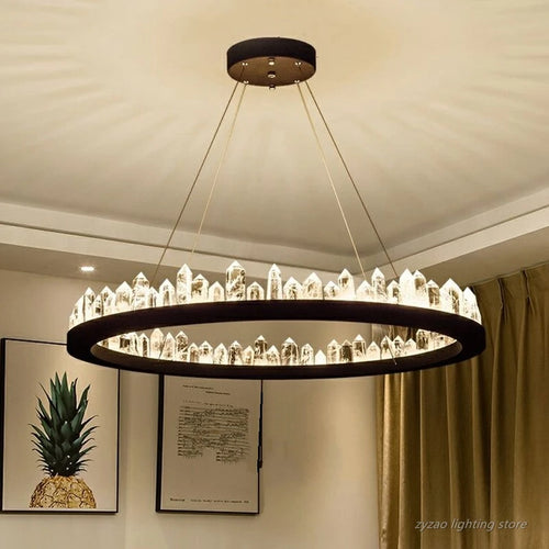 Moderne Kristall-Pendelleuchte für elegante Innendekoration - vue 2 sur 10