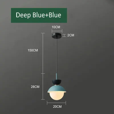 suspension créative avec abat-jour en verre et long câble - vue 8 sur 18
