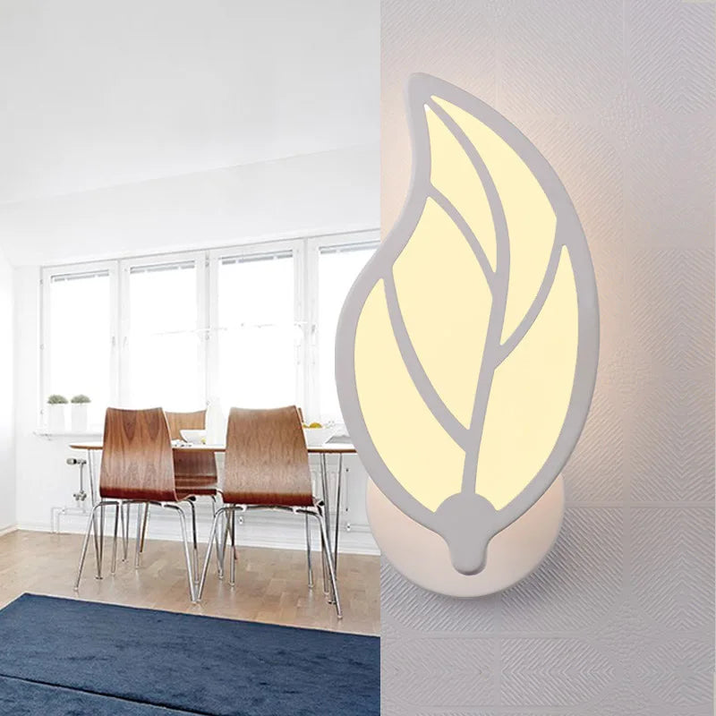 Applique murale LED nordique moderne en forme de feuille - vue 6 sur 8