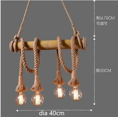 suspension vintage en corde de bambou pour décoration intérieure