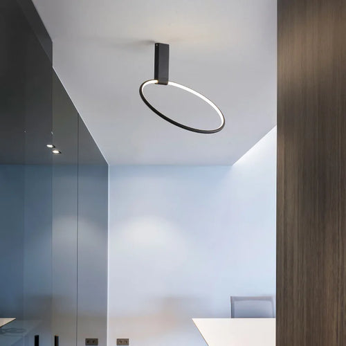 Runde LED-Deckenleuchte im skandinavischen Design aus Metall und Aluminium - vue 3 sur 15