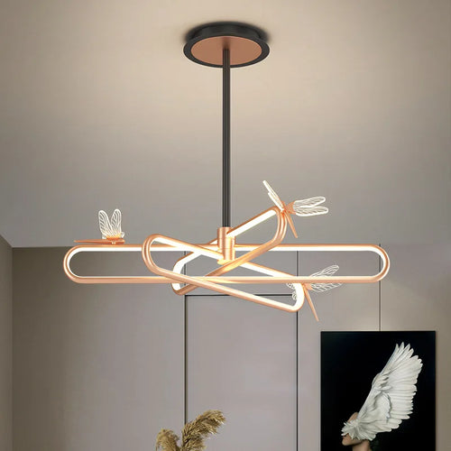 lustre nordique de luxe libellule led rétractable moderne
