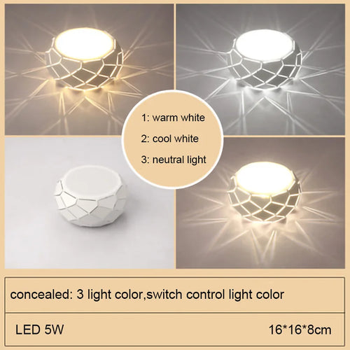 Moderne LED-Deckenleuchte Einfachheit 5 W 12 W - vue 6 sur 18