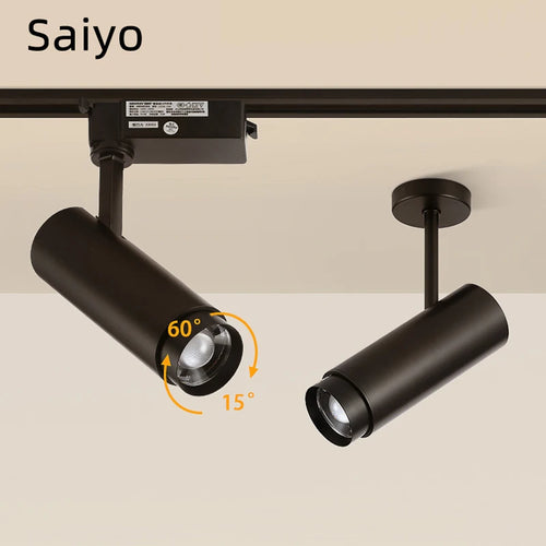 lampe de rail projecteur led réglable pour hôtel et magasin de vêtements