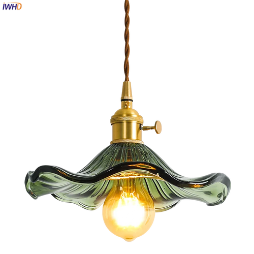 Suspension design Style nordique Simple à LED fleurs en verre