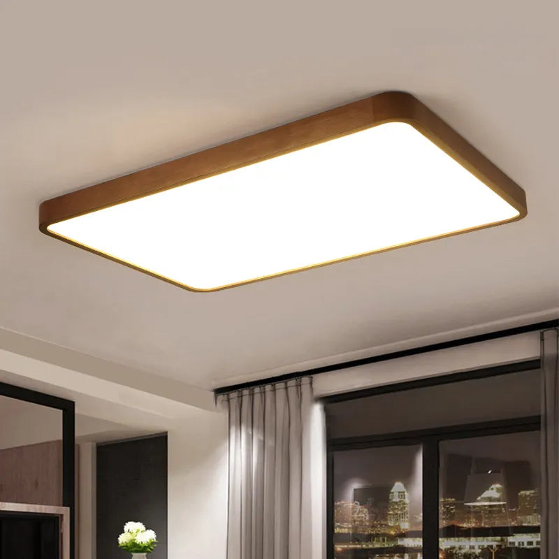 Plafonnier moderne LED bois massif
