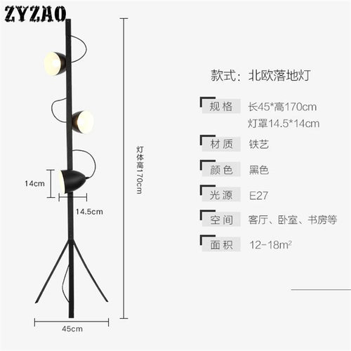lampadaire nordique design créatif en fer pour intérieur - vue 7 sur 7