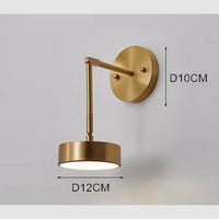 Nordische Wandleuchte aus Kupfer modernes Design drehbar