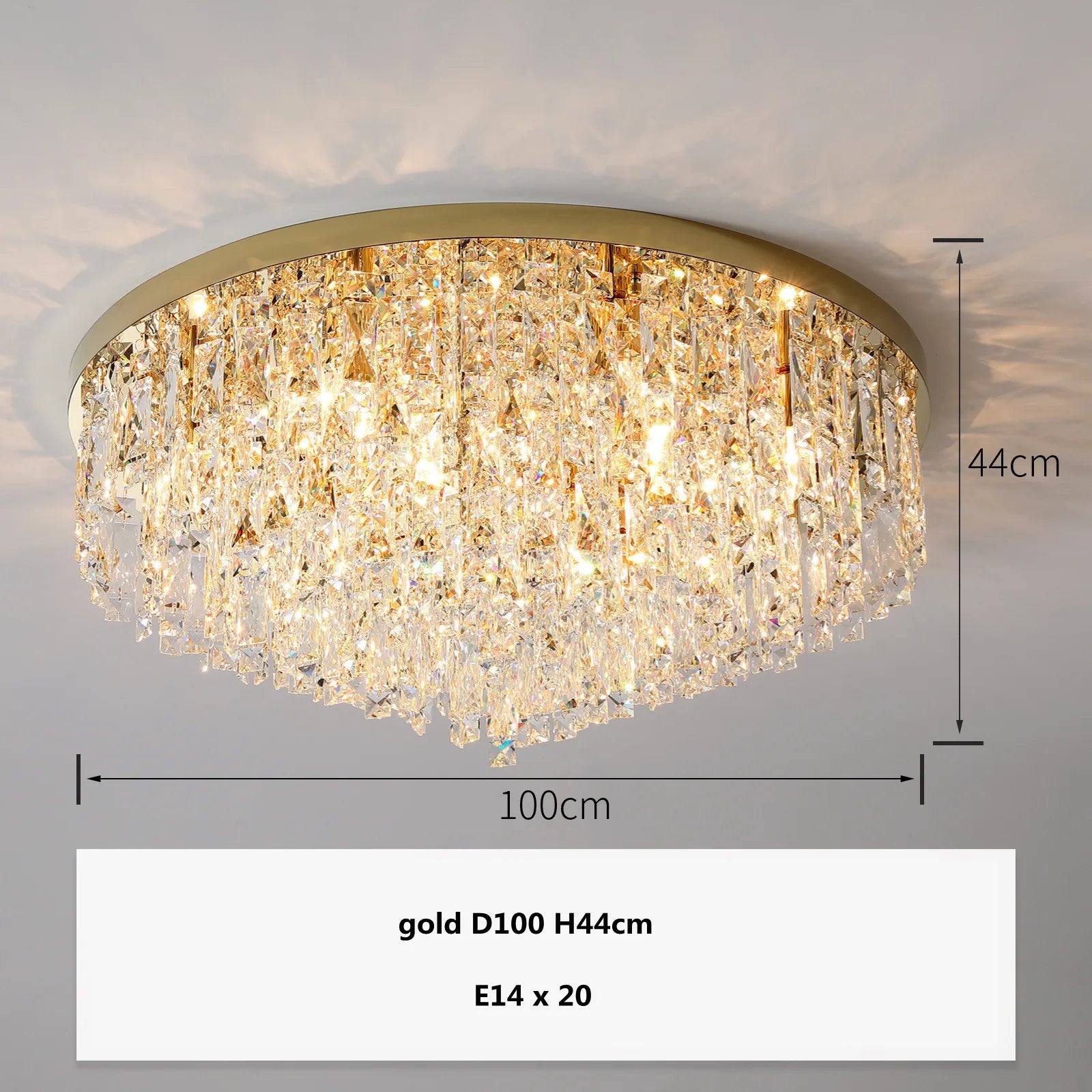 plafonnier led moderne en acier chromé avec cristaux k9 art déco