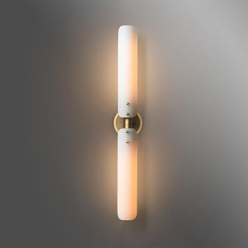 Moderne Art-déco-Wandleuchte aus goldfarbenem Kupfer - vue 7 sur 10