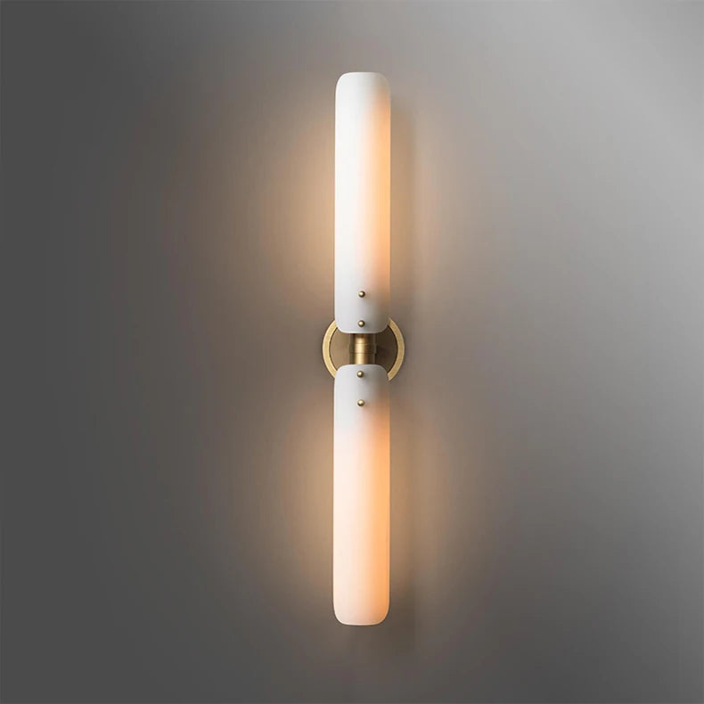 applique murale moderne art déco en cuivre doré  lampe LED décorative - vue 7 sur 10