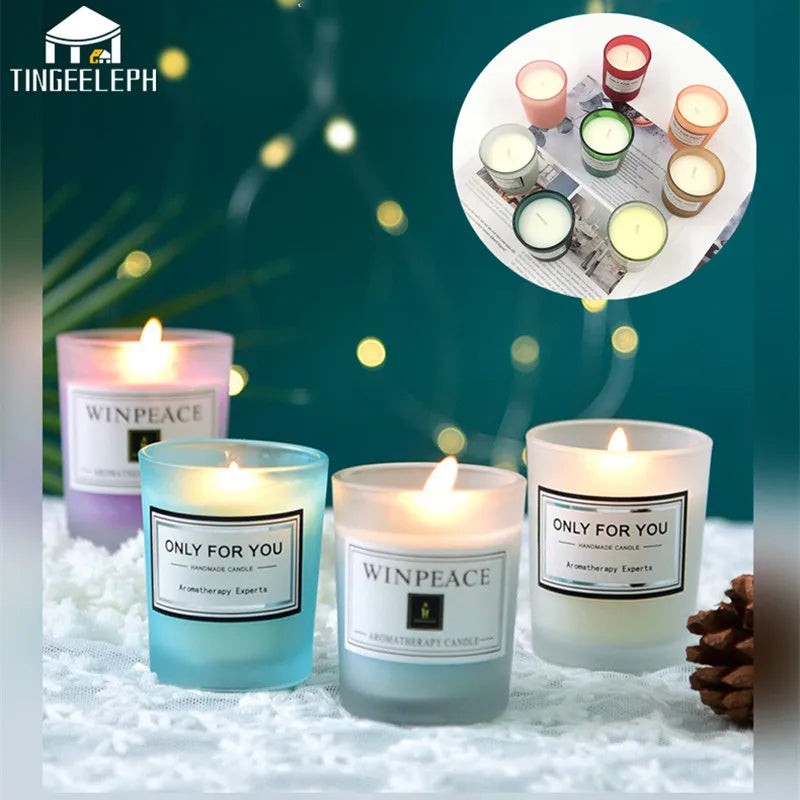 bougie parfumée romantique en cire de soja artisanale avec huiles essentielles - vue 2 sur 26