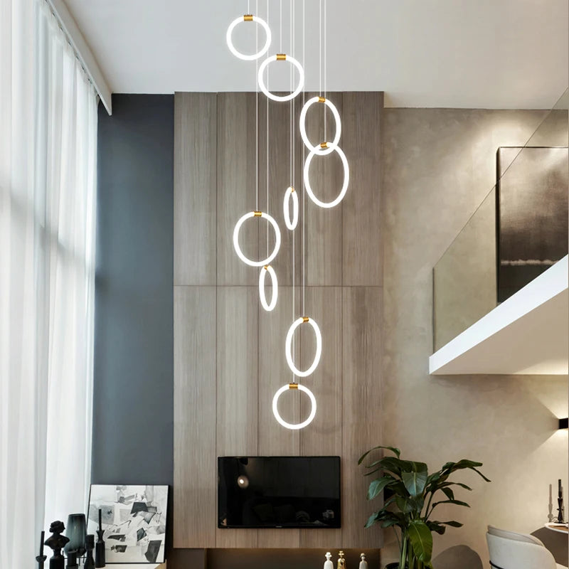 lustre à led moderne en acrylique pour décoration luxe - vue 6 sur 14