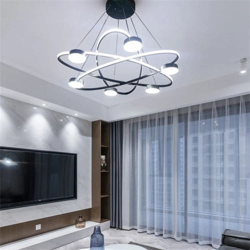 Postmoderne LED-Pendelleuchte aus Acryl im nordischen Design - vue 4 sur 8