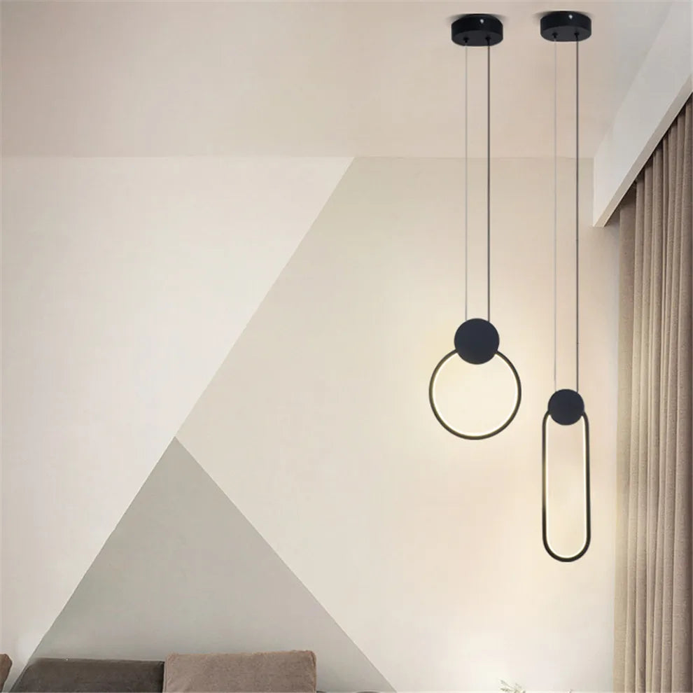 suspension led carré géométrie métal nordique 2020 - vue 5 sur 15