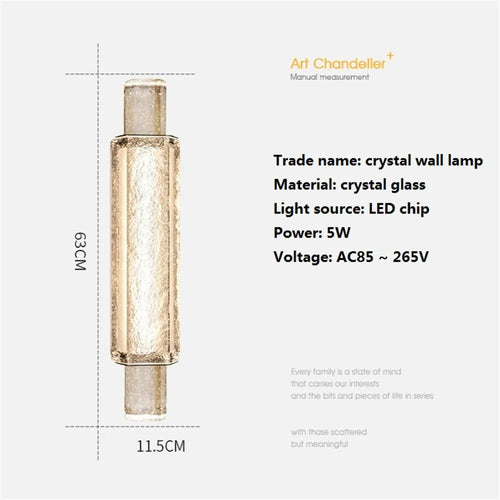 Luxuriöse LED-Wandleuchte aus Kristall für die Innendekoration - vue 3 sur 8