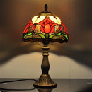 Tischlampe im Landhausstil aus Tiffany-Glas