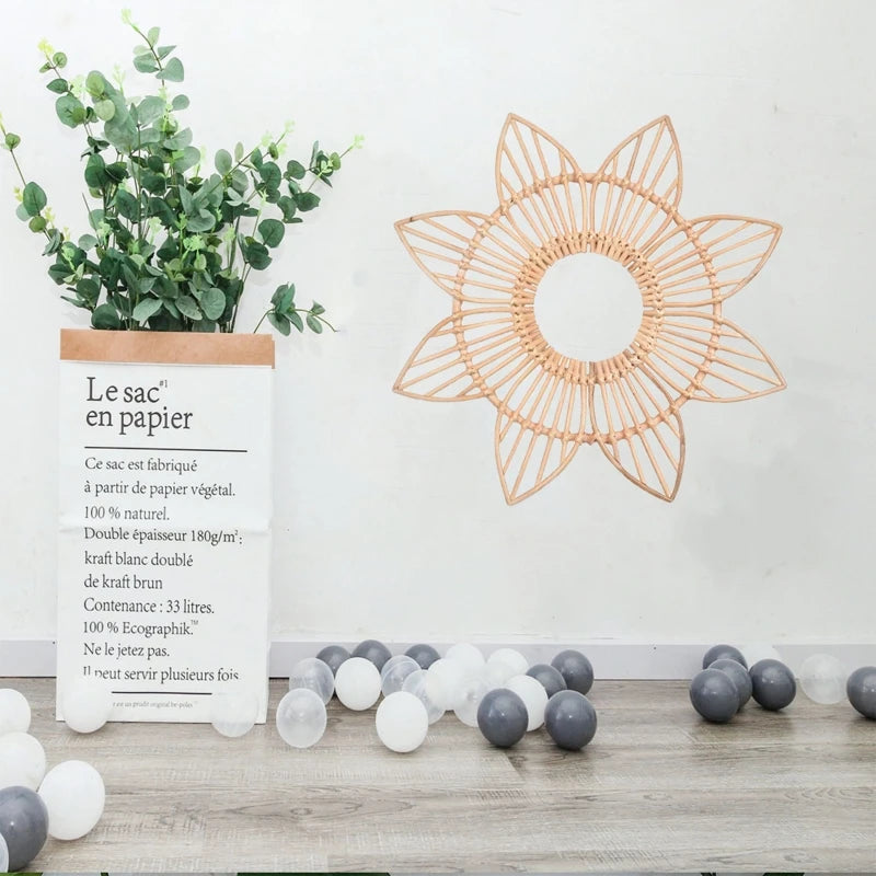 cadre en rotin suspendu pour décoration murale moderne - vue 8 sur 7