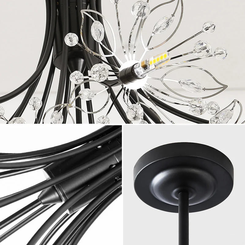 Dekorative Pendelleuchte in amerikanischer Kristall-Bouquet-Form - vue 6 sur 8