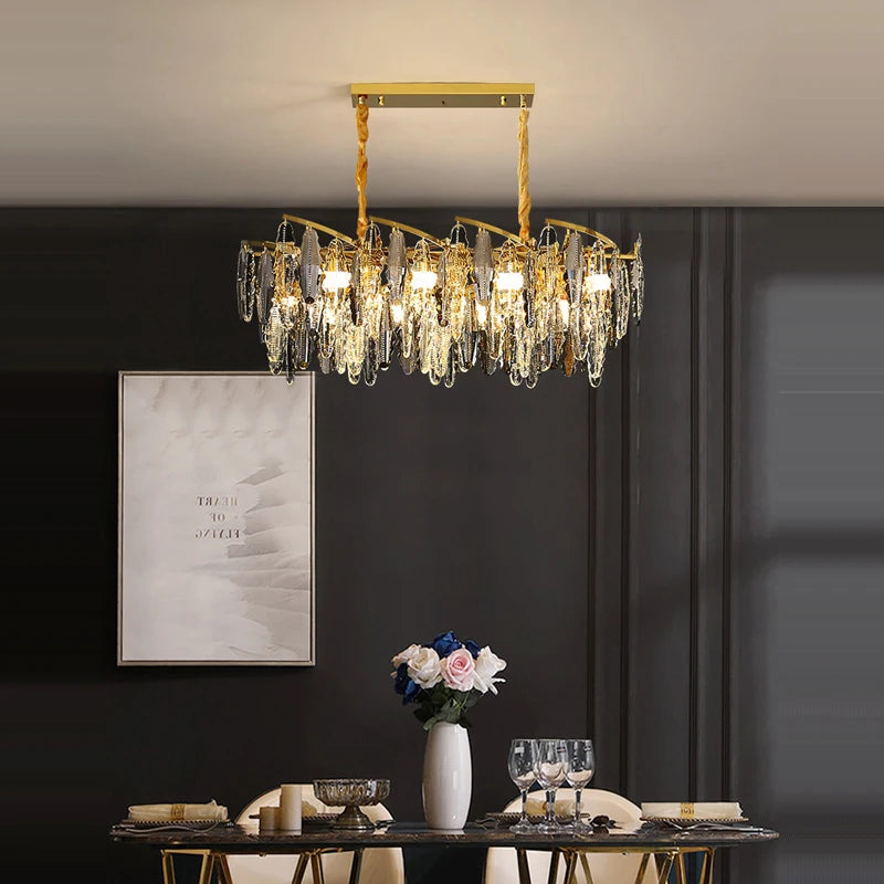 Art-Déco-Kronleuchter aus Kristall und elegantem Metall - vue 3 sur 10
