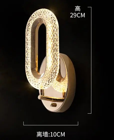 applique murale à led abat-jour diamant design moderne pour intérieur - vue 8 sur 8