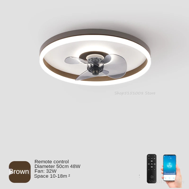 plafonnier moderne avec ventilateur et leds 3 couleurs