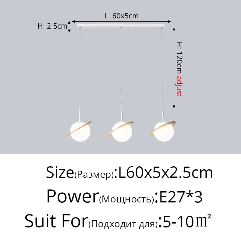 Dekorative nordische Pendelleuchte aus Holz in Planetenform - vue 11 sur 12