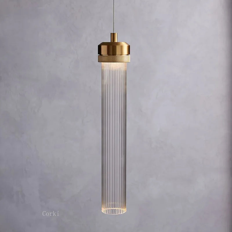 Suspension en verre rayé style post-moderne pour décoration créative