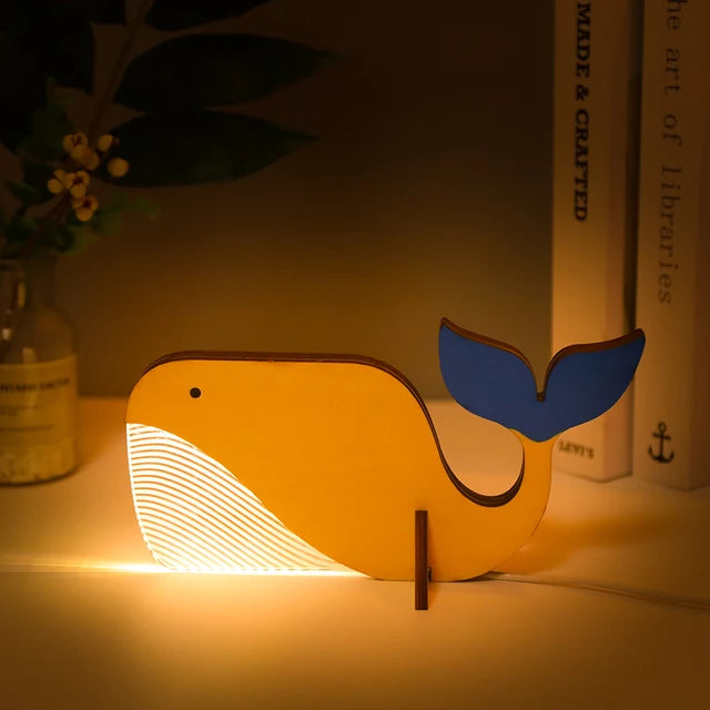LED-Nachttischlampe für Kinder aus Holz und Acryl mit USB-Anschluss - vue 14 sur 17