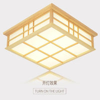 Japanische LED-Deckenleuchte aus Holz für stilvolle Beleuchtung