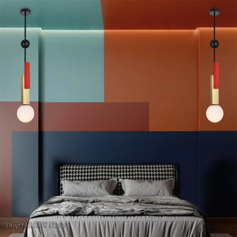 Suspension en verre LED nordique art moderne Design créatif intérieur décor à la maison luminaires Loft couleur lampe suspendue Luminaire