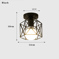 Retro Deckenleuchte Gold Metall LED für Balkon und Flur