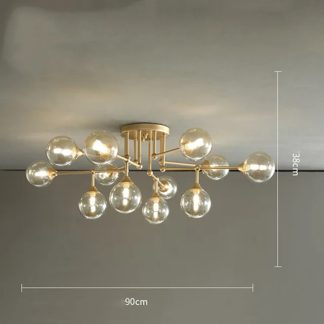 Moderner Kronleuchter aus Glas mit dekorativem Licht und zeitgemäßem Design - vue 9 sur 12