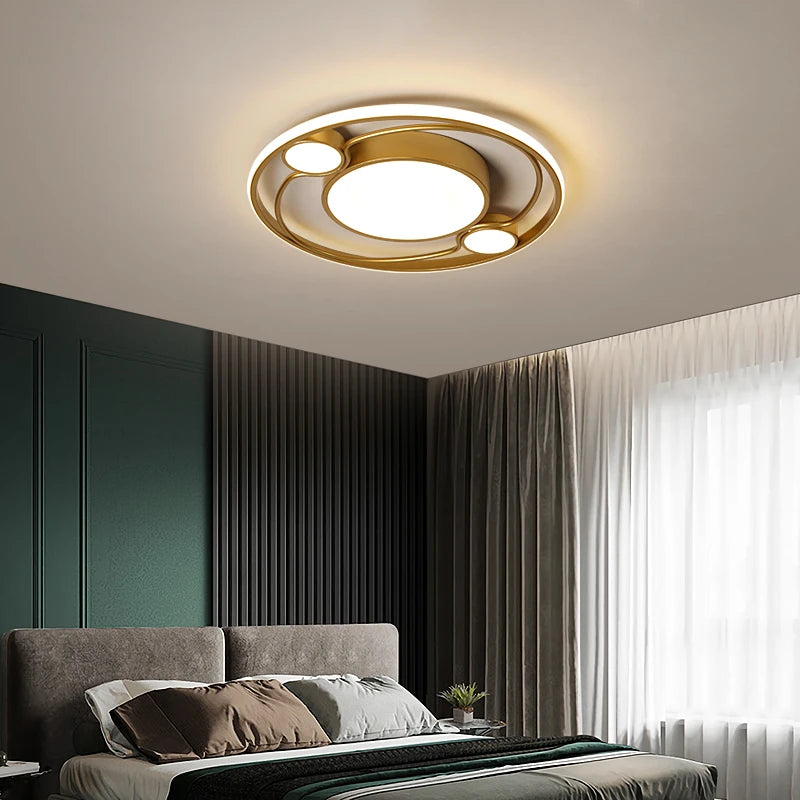 plafonnier rond or led avec télécommande pour toutes les pièces - vue 5 sur 8
