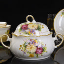 Service vaisselle porcelaine fine style floral personnalisable