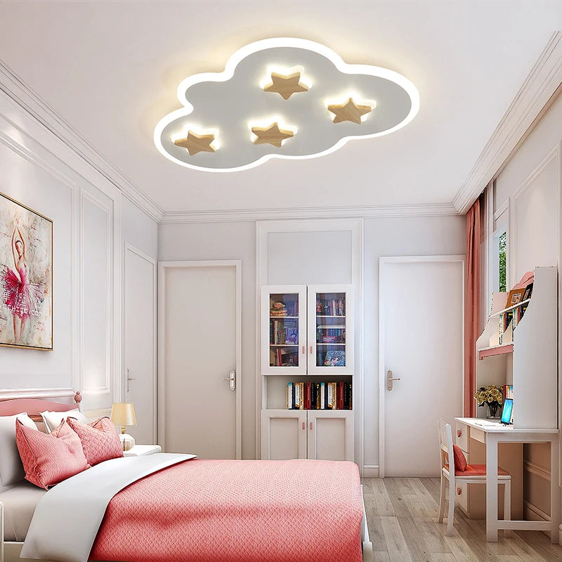 LED-Deckenleuchte Kreative Wolken und Sterne für Kinder - vue 4 sur 9