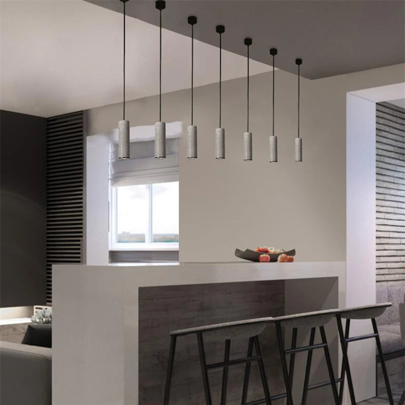 suspension moderne à led en béton pour décoration industrielle - vue 7 sur 12
