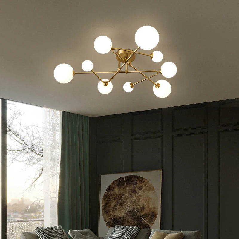 lustre moderne en verre pour un éclairage élégant et tendance - vue 5 sur 9