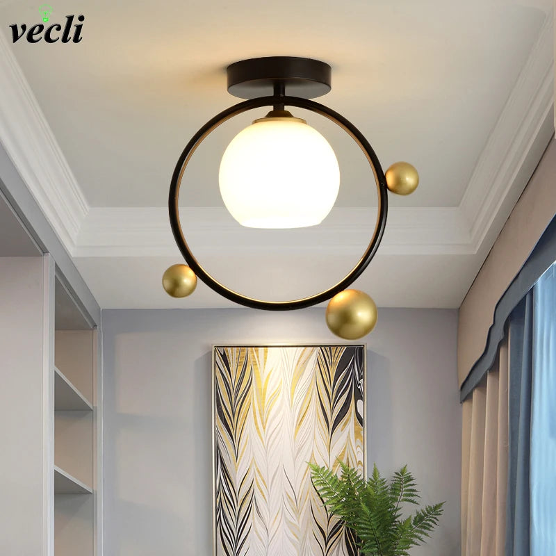 plafonnier moderne à leds pour hall d'entrée et balcon - vue 2 sur 20