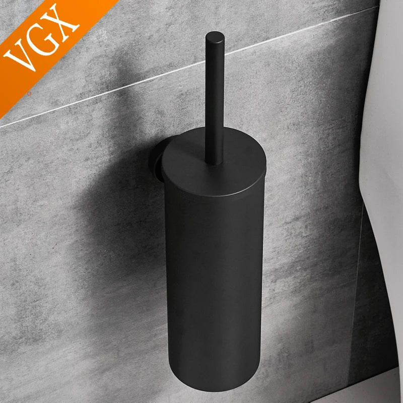 support mural porte-brosse de toilette en acier inoxydable brossé - vue 5 sur 7