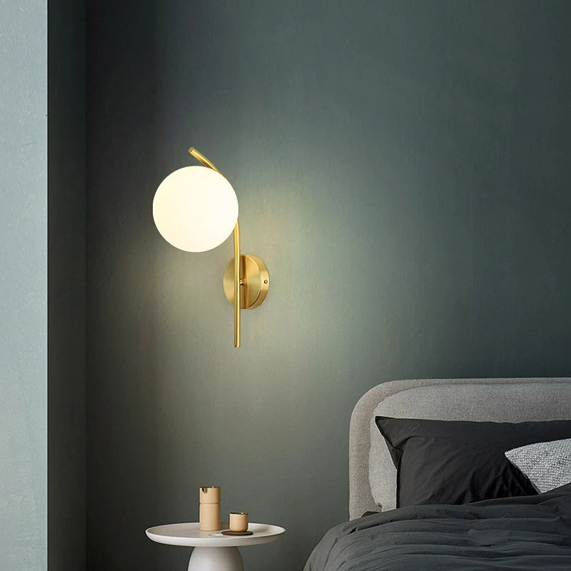 Applique murale LED en cuivre moderne pour éclairage intérieur - vue 4 sur 8