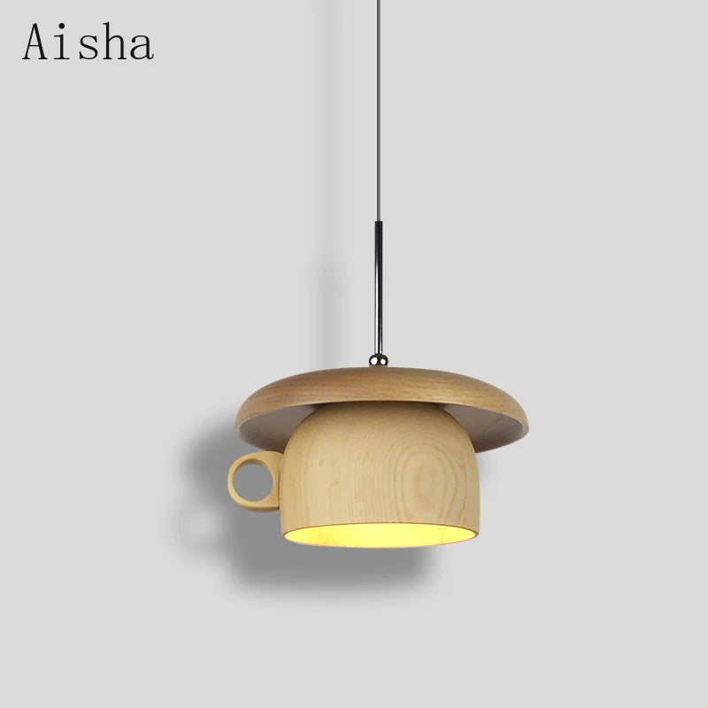 suspension créative en bois pour café et restaurant décor nordique - vue 2 sur 7