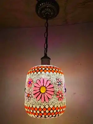 suspension LED en mosaïque turque style bohémien rétro vintage - vue 9 sur 14