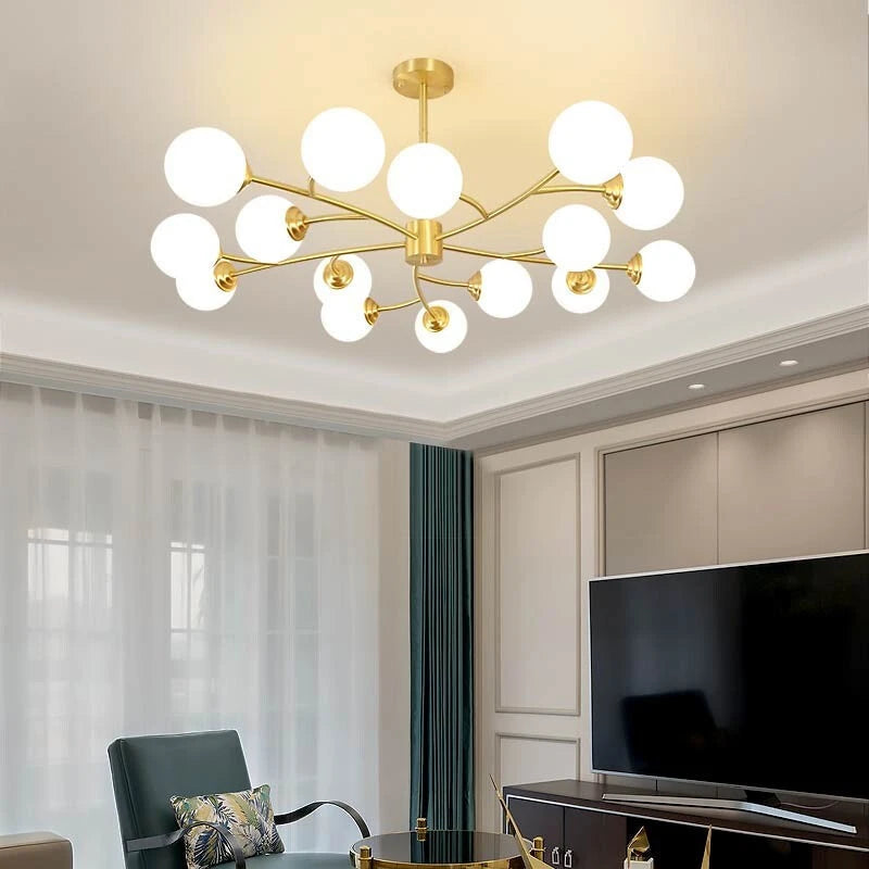 lustre led moderne nouvelle lampe suspension moléculaire nordique - vue 5 sur 14