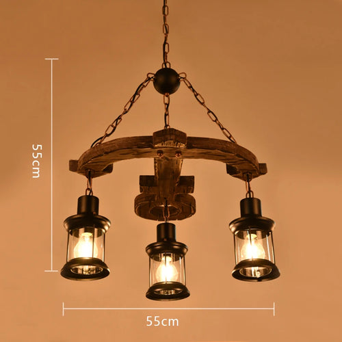lustre ancre en bois style rétro pour café et restaurant